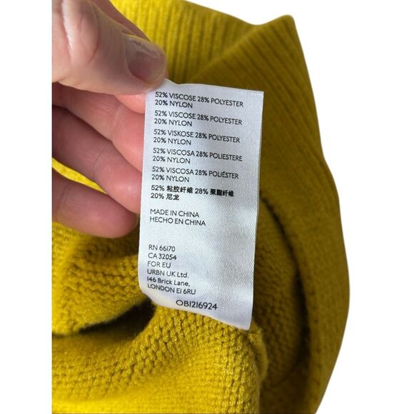 NEW Anthropologie Maeve Crystal Tunic Sweater size M Chartreuse Yellow - Picture 9 of 12